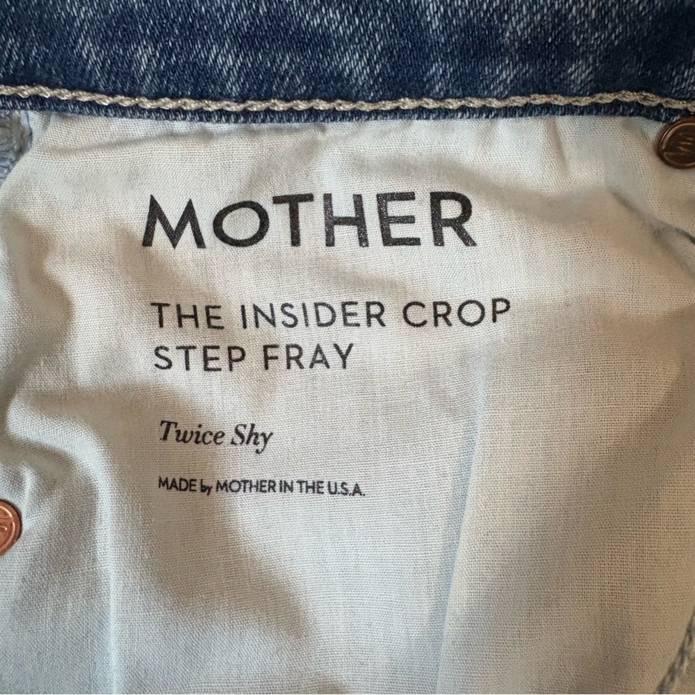 MOTHER The Insider Crop Step Fray Twice Shy Denim Jeans - Picture 9 of 10